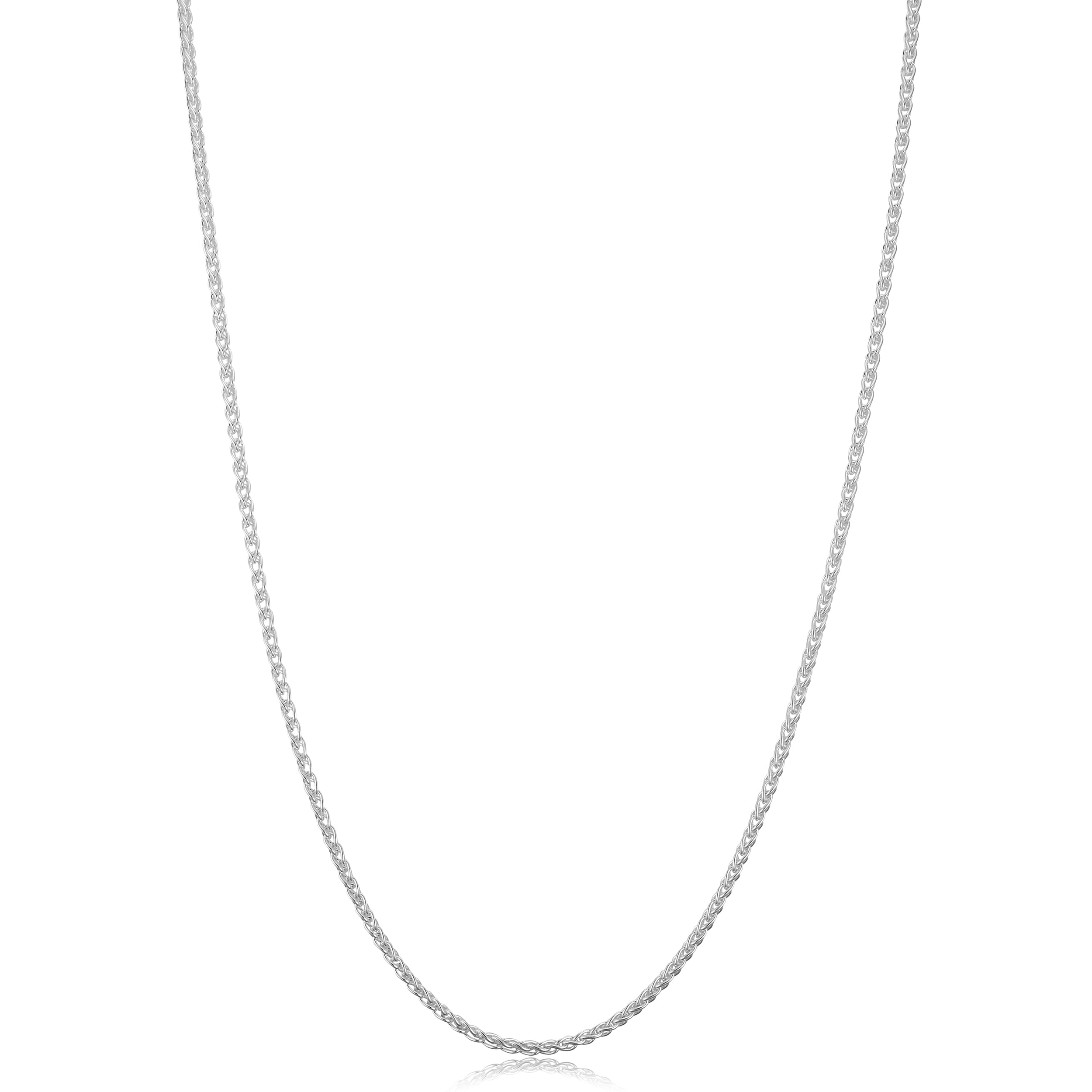 Silver wheat chain necklace discount