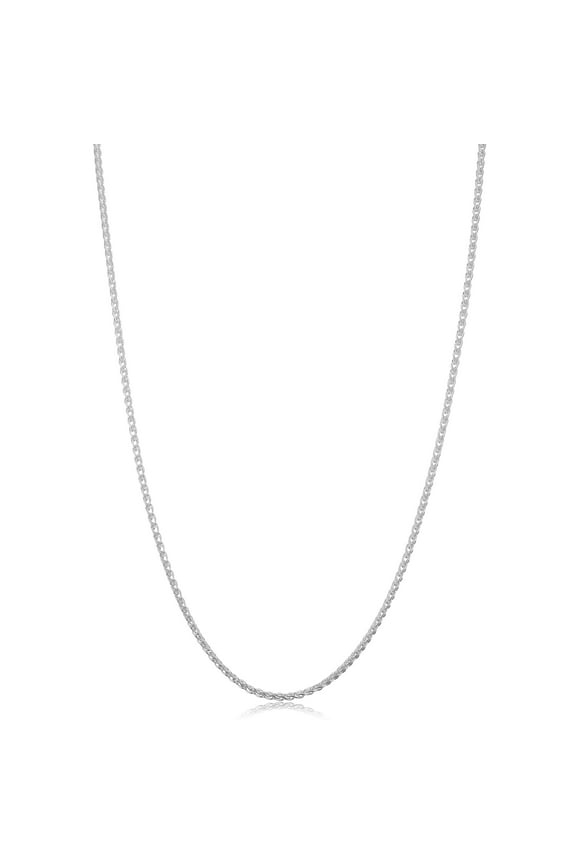 KoolJewelry 925 Sterling Silver Round Wheat Chain Necklace (1.5 mm, 14 inch)