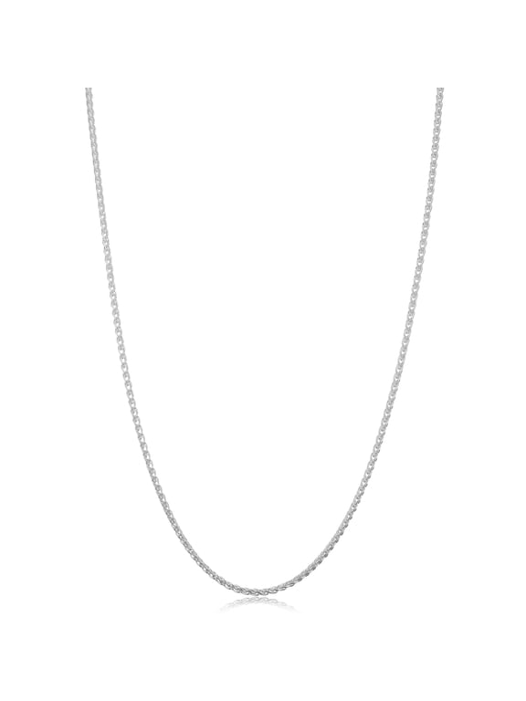 KoolJewelry 925 Sterling Silver Round Wheat Chain Necklace (1.5 mm, 24 inch)