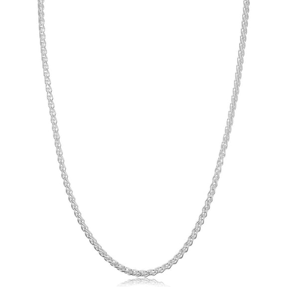 KoolJewelry 925 Sterling Silver Round Wheat Chain Necklace (2.6 mm, 22 inch) | Made in Italy