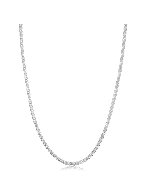 KoolJewelry 925 Sterling Silver Round Wheat Chain Necklace (2.6 mm, 30 inch) | Made in Italy