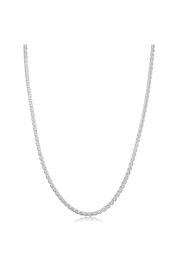 KoolJewelry 925 Sterling Silver Round Wheat Chain Necklace (2.6 mm, 30 inch) | Made in Italy