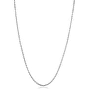 KoolJewelry 925 Sterling Silver Round Wheat Chain Necklace (2 mm, 26 inch) | Made in Italy