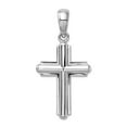 thumbnail image 1 of 925 Sterling Silver Rounded Religious Faith Cross With Frame Pendant Necklace 21.15x15mm Wide Pendant for Women, 1 of 2