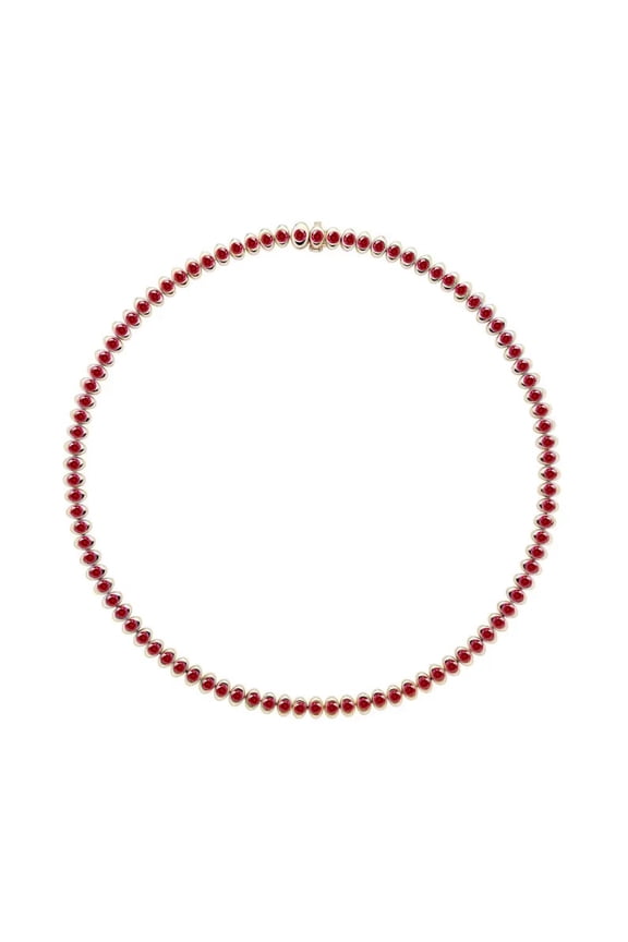 925 Sterling Silver Ruby Unisex Round Tennis Necklace In Ruby Tennis Necklace Ruby tennis necklace,tennis necklace gold Plated