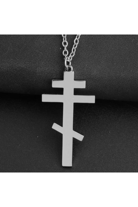 925 Sterling Silver Russian Orthodox Cross Necklace For Men Women