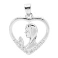 925 Sterling Silver Sacred Heart Pendant High Gloss Light Weight DIY