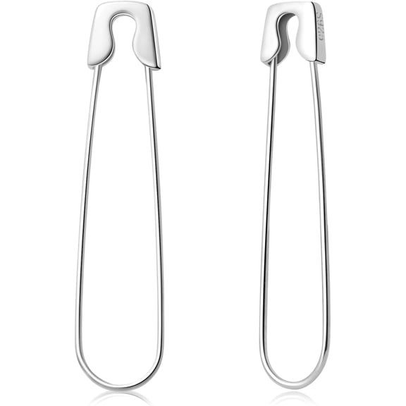 925 Sterling Silver Safety Pin Earrings Punk Style Paperclip Earrings Unisex - Solidarity Peace[Z1]