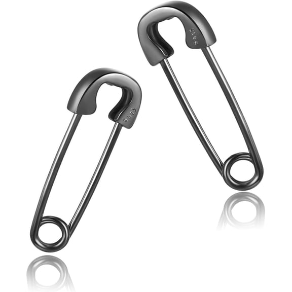 925 Sterling Silver Safety Pin Earrings Punk Style Paperclip Earrings Unisex - Solidarity Peace[Z1]