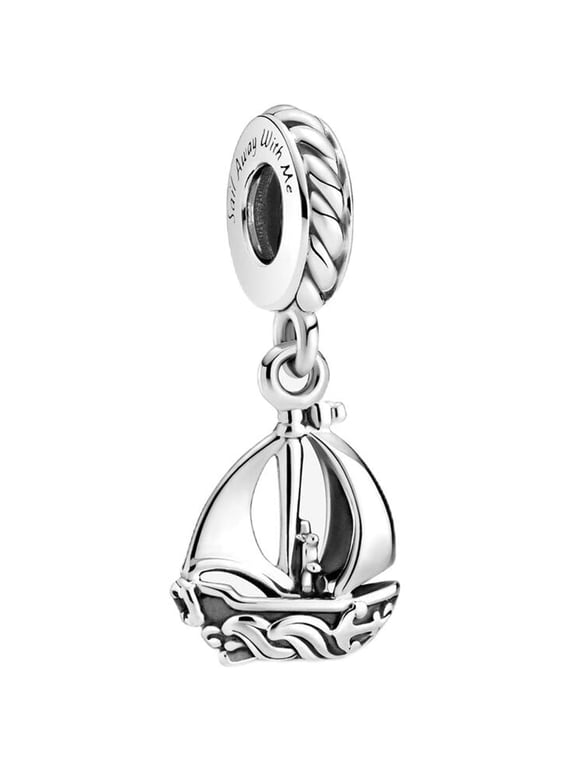925 Sterling Silver Sail Boat Dangle Charm for Bracelet Charms Bangle Pendant Jewelry