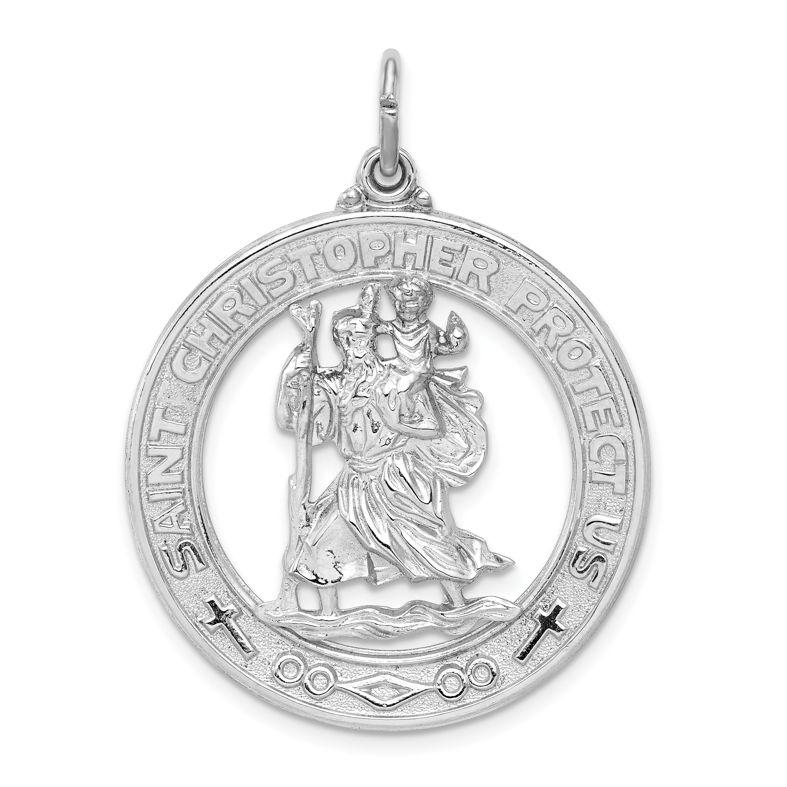 Silver Floral Wreath Latin Text Miraculous Medal of the 