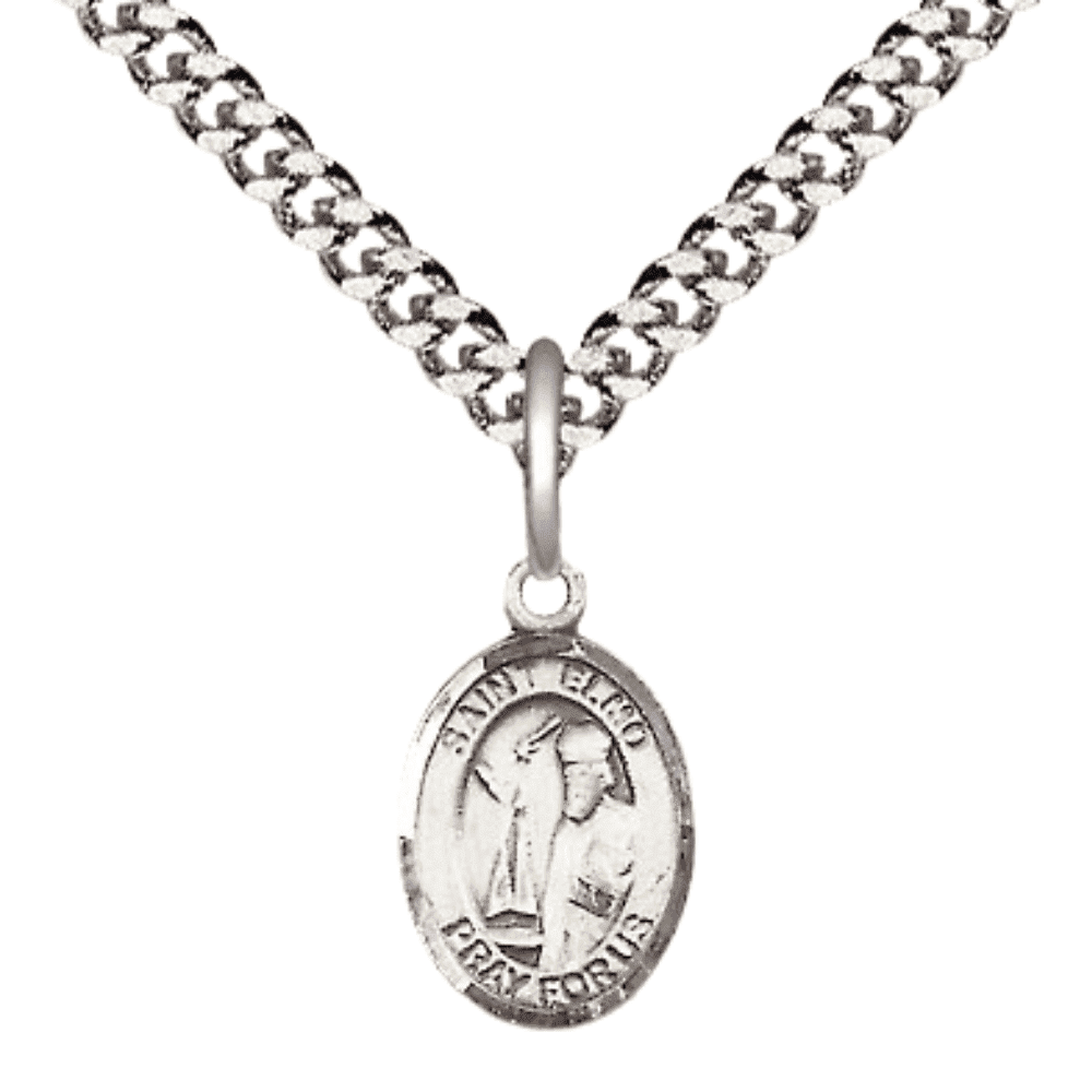 .925 Sterling Silver Saint Elmo Medal Pendant on 24 Inch Endless ...