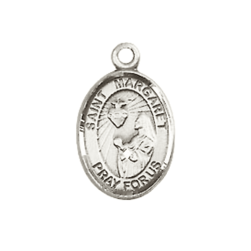 .925 Sterling Silver Saint Margaret Mary Alacoque Medal Pendant on 24 ...