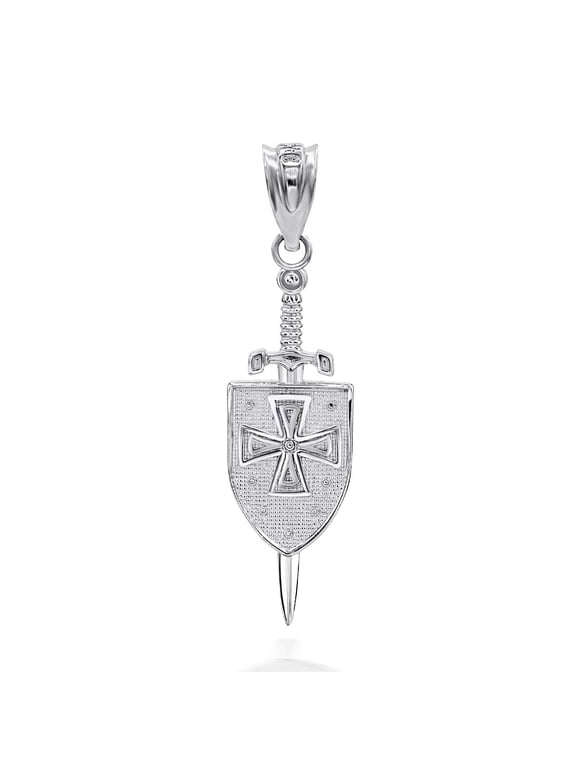 925 Sterling Silver Saint Michael Sword and Shield (Pendant)