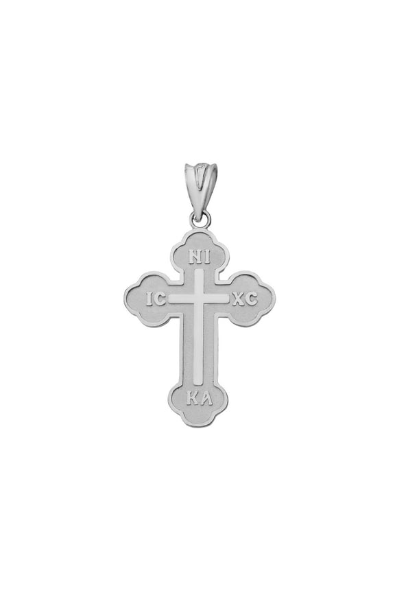 .925 Sterling Silver Saint Nicholas Greek Orthodox Cross(Small)(Pendant)