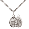 thumbnail image 1 of .925 Sterling Silver Saint Sebastian Swimming Medal Pendant on 18 Inch Rhodium Plated Lite Curb Brass Chain w/ Lobster Claw Clasp, Catholic Religious Necklace - Made in USA- Velvet Gift Box, 1 of 6