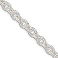 thumbnail image 1 of 925 Sterling Silver Satin Patterned 3.5mm Fancy Rolo Chain Necklace 16 Inch Lobster Claw Chain Necklace for Women and Me, 1 of 2