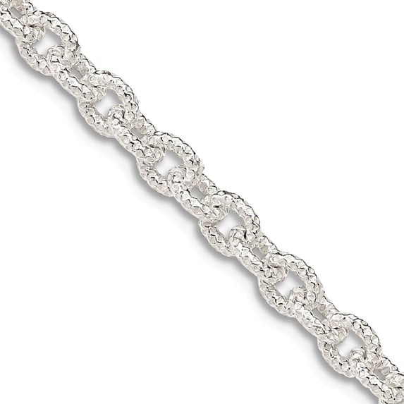 925 Sterling Silver Satin Patterned 3.5mm Fancy Rolo Chain Necklace 18 Inch Lobster Claw Chain Necklace for Women and Me
