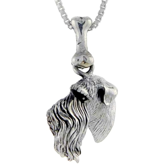 925 Sterling Silver Schnauzer Dog Charm Pendant