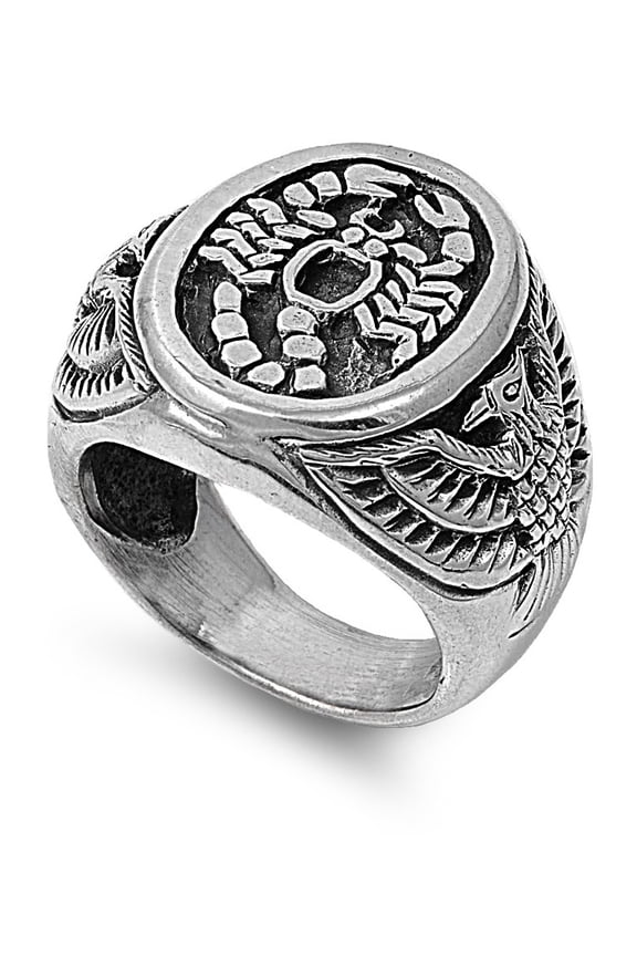 925 Sterling Silver Scorpion King Coat of Arms Ring Size 8