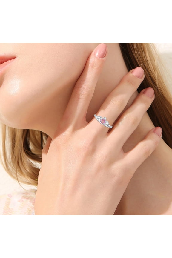 925 Sterling Silver Scottish Thistle Ring Adjustable Celtic Knot Ring With Opal Scottish Thistle Flower Irish Jewelry Gift For Women Size 8#