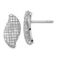 thumbnail image 1 of 925 Sterling Silver Screw back and Cubic Zirconia Brilliant Embers Post Earrings 16x7mm Wide Stud Earring for Women, 1 of 2