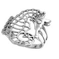 thumbnail image 1 of 925 Sterling Silver Sea Horse Filigree Style Ring Size 5, 1 of 3