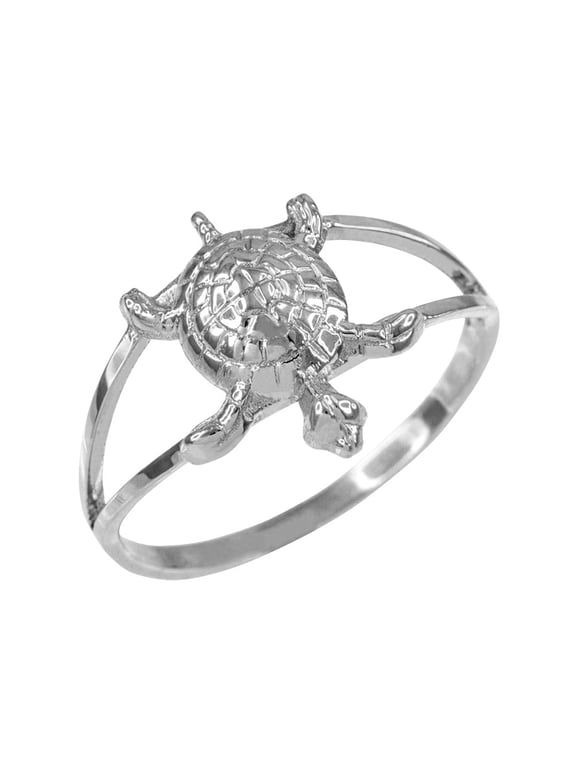 925 Sterling Silver Sea Turtle Ring (Size 7.75)