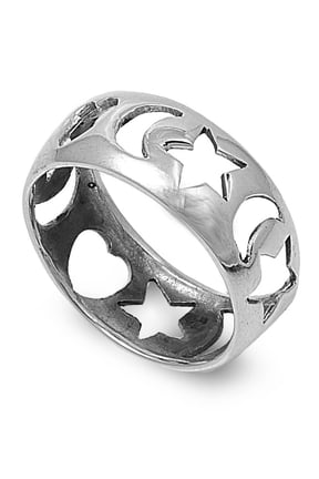 925 Sterling Silver Shape O Ring Size 9