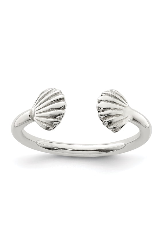 925 Sterling Silver Shell Ring Size 8