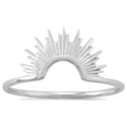 thumbnail image 1 of .925 Sterling Silver "Shine On!" Shiny Silver Sunburst Women's Band Ring, 1 of 2