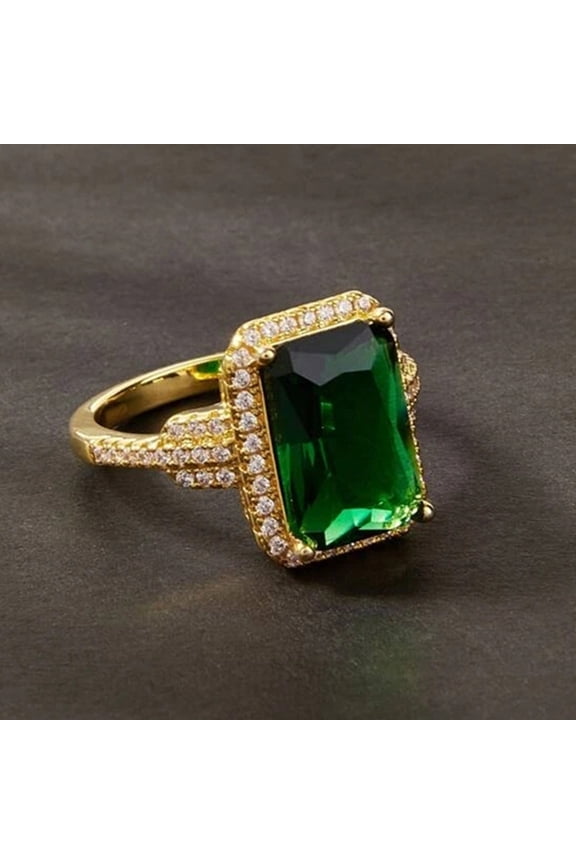 925 Sterling Silver Shining Square emerald ring Wedding ring Engagement ring Ring Emerald cut rings Diamond Rings Women jewelry rings statement