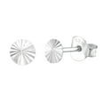 thumbnail image 1 of 925 Sterling Silver Shiny Round Design Stud Earring, 1 of 2