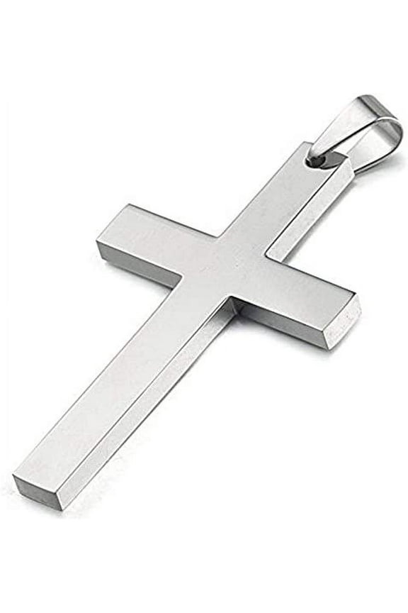 925 Sterling Silver Simple Unisex Mens Cross Pendant