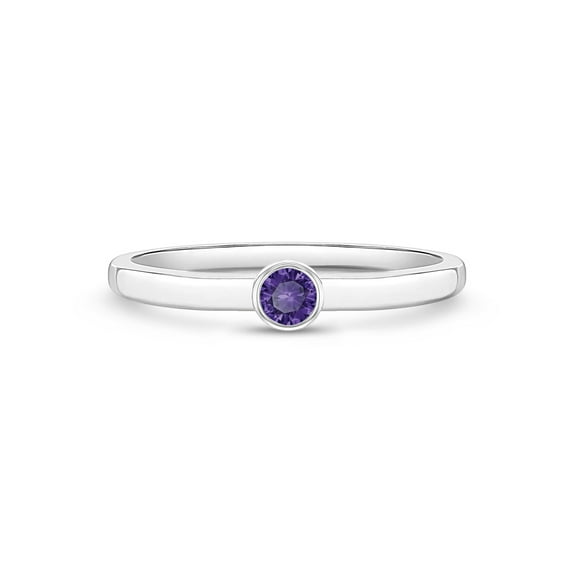 925 Sterling Silver Simulated Amethyst Birthstone Ring For Little Girls Size 4