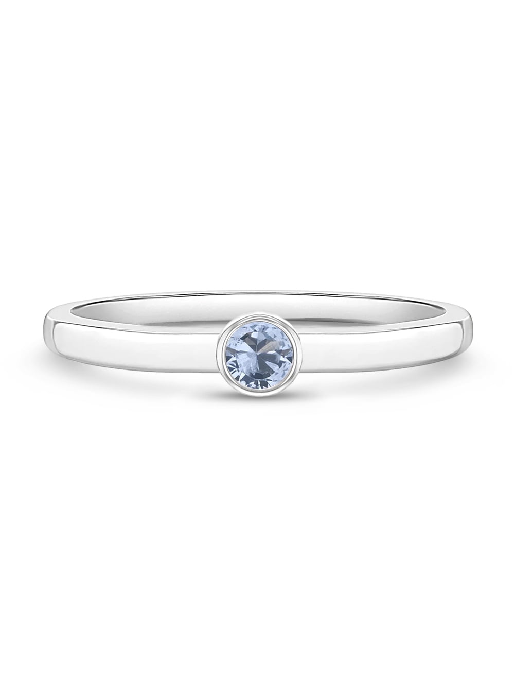 Sterling silver blue topaz top cz ring