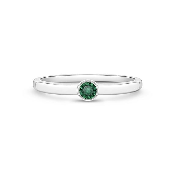 925 Sterling Silver Simulated Emerald Birthstone CZ Ring For Pre-Teens Size 5