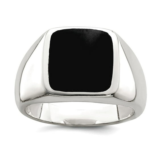 925 Sterling Silver Simulated Onyx Ring Size 6 5mm Wide Ring for Women