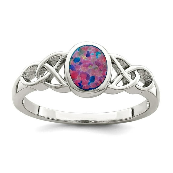 925 Sterling Silver Simulated Opal Ring Size 8 1.78mm Wide Ring for Women