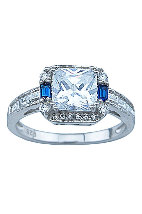 925 Sterling Silver Simulated Sapphire Promise Rings for Her & Engagement Rings Make Great Birthday Gifts for Women