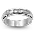 thumbnail image 1 of 925 Sterling Silver Single Caterpillar Pattern Row Spinner Ring Size 10, 1 of 3