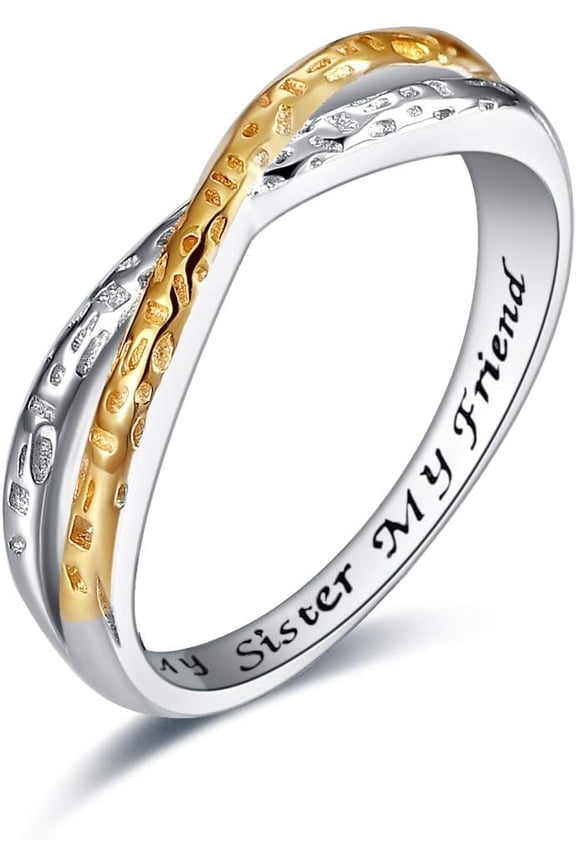 925 Sterling Silver Sister Ring Infinity My Sister My Friend Jewelry Gifts for Best Friends
