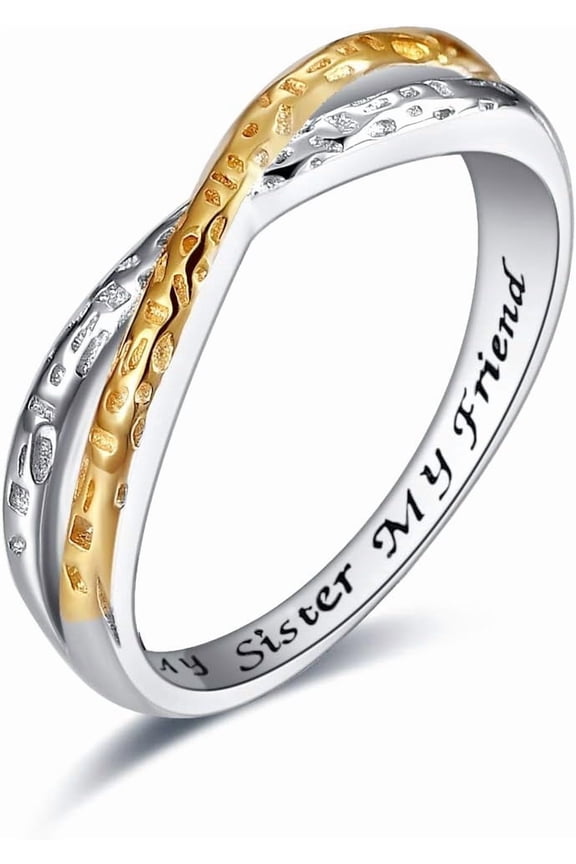 925 Sterling Silver Sister Ring Infinity My Sister My Friend Jewelry Gifts for Best Friends