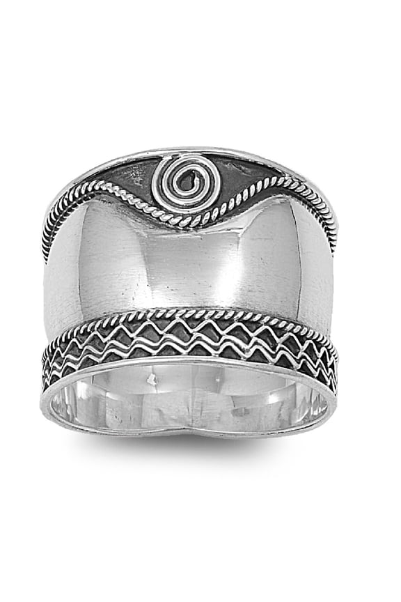 925 Sterling Silver Skilled Artisan Creativity Art Bali Ring Size 8