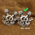 thumbnail image 1 of 925 Sterling Silver Skull Engine Pendant Biker Punk Jewelry TA322 ALL Silver Version, 1 of 4