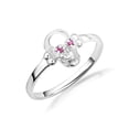 thumbnail image 1 of .925 Sterling Silver Skull Ring with Red Cubic Zirconia/ Ring Size 8, 1 of 3
