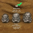 thumbnail image 1 of 925 Sterling Silver Skull White Warrior Ring Biker Punk Jewelry TA314 Middle Model US Size 12.5, 1 of 17