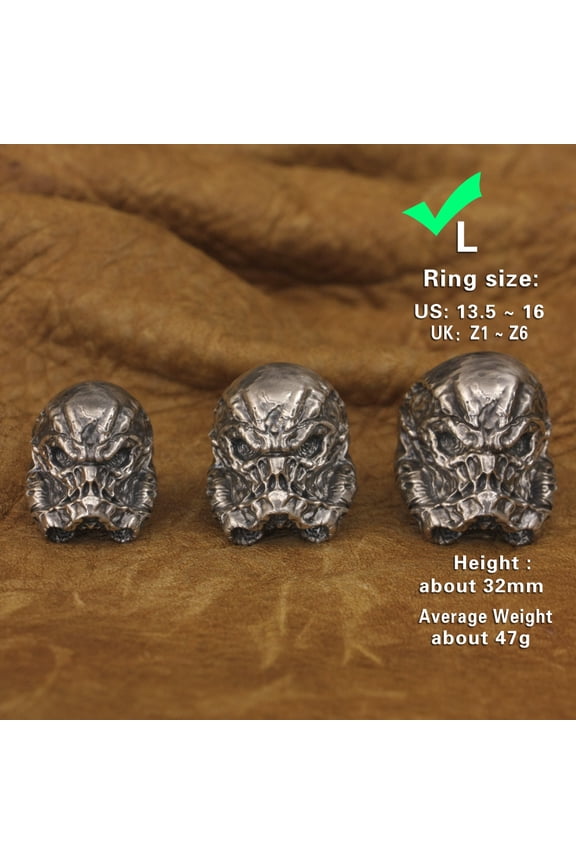925 Sterling Silver Skull White Warrior Ring Biker Rock Punk Jewelry TA314 Large Model US Size 16