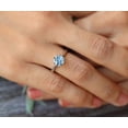 thumbnail image 1 of 925 Sterling Silver Sky Blue Round Cut Aquamarine Gemstone Ring Woman Birthstone Gift Wedding Gift Ring, 1 of 3
