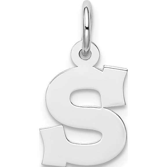 Jewelry by Sweet Pea Sterling Silver Rhodium-plated Block Letter S Initial Charm
